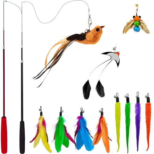miwoowim Interactive Cat Wand Toy Set with 11 attachments