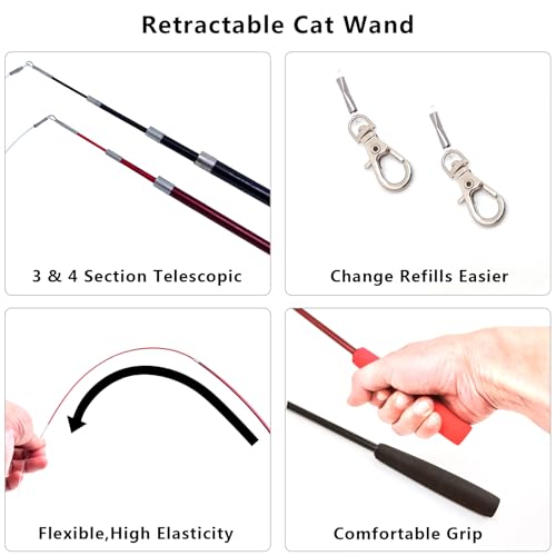 Fuzzy worm toy refills for miwoowim cat wand