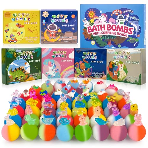 BYGGVIR 48pcs Kids Bath Bomb Gift Set