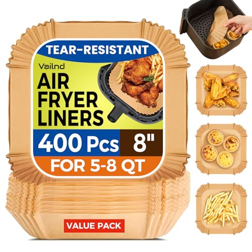 vailnd 400 pcs square air fryer liners packaging