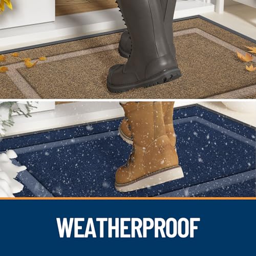 Flexible rubber backing on OLANLY door mat