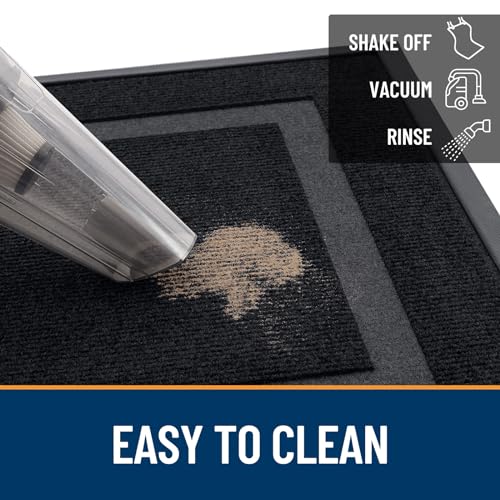 Cleaning OLANLY door mat with garden hose