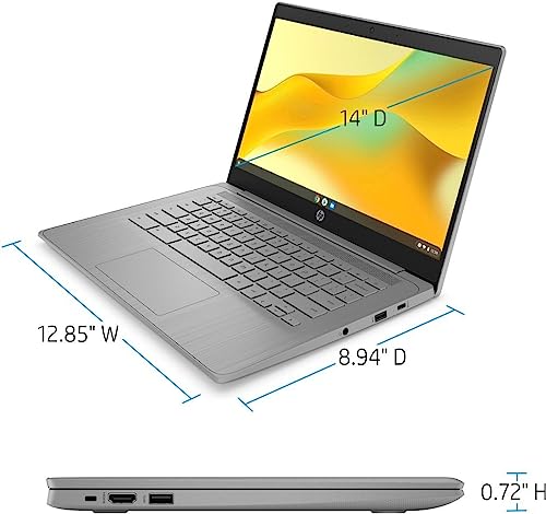 Natural silver finish of HP Chromebook