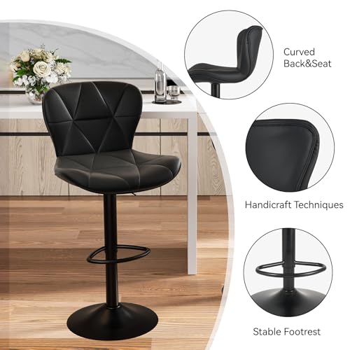 Black bar stool swivel mechanism close up