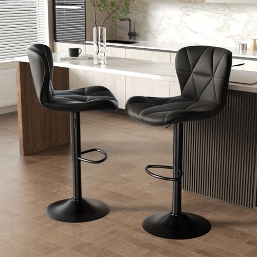 Side profile of modern black kitchen stool