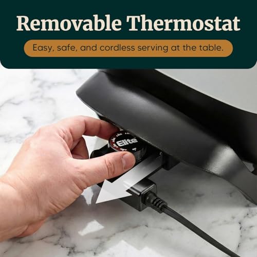 Nonstick electric skillet with removable thermostat