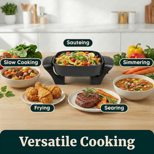 8x8-inch compact electric skillet