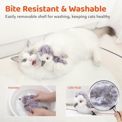 Motion activated bird toy for kittens