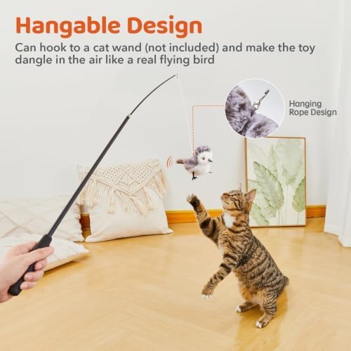 Soft plush 4 inch bird cat toy