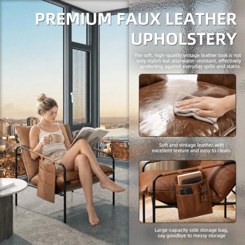 Upholstered Lounge Chair Brown