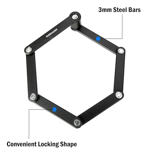 Folding bike lock in black finish