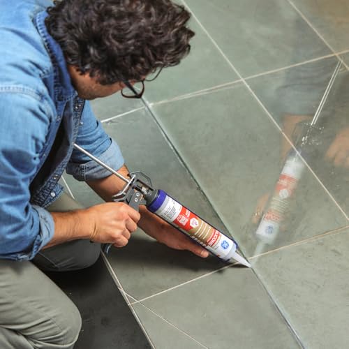 Silicone caulk tube with cap removed