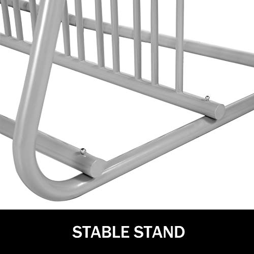 Close up of powder-coated steel bike holder