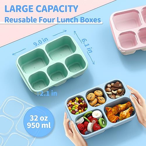 Wheat straw lunch container compartments