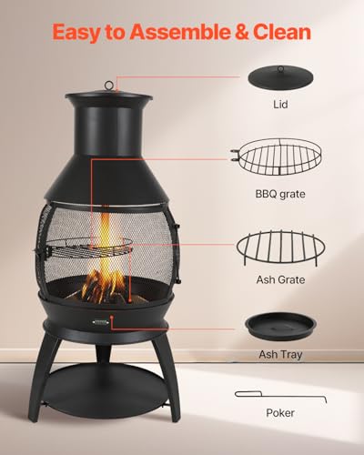 VEVOR iron fire pit with mesh screen
