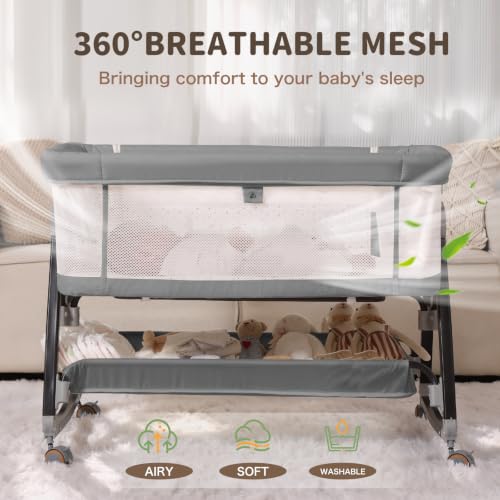 Under-crib storage basket on Mudite bassinet
