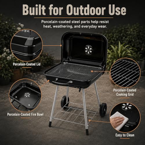 View of the 302 sq in cooking grate surface