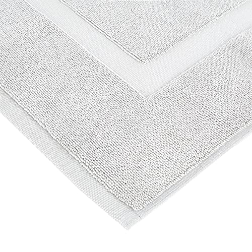 Folded Soft Silver terrycloth bath mat