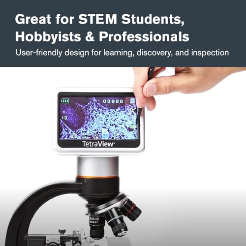 Celestron TetraView microscope with 180° swivel screen