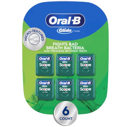 Oral-B Glide Dental Floss with Scope Outlast Mint 6 pack box