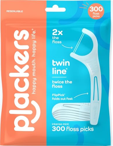 Plackers Twin Line Floss Picks 300 Count package front