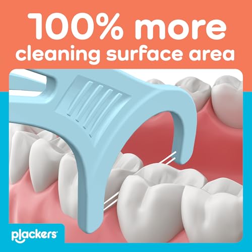 Plackers floss pick showing the folded out FlipPick