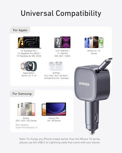 Anker car charger box contents and retail view