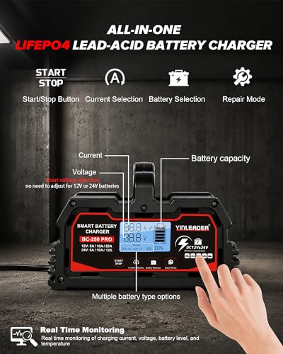 Lead-acid and LiFePO4 mode indicator