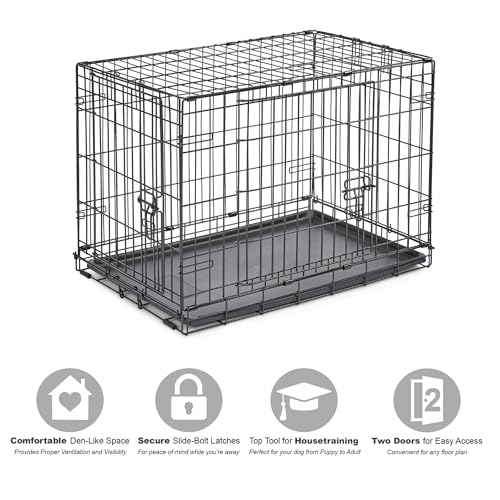 Black wire crate with leak-proof tray