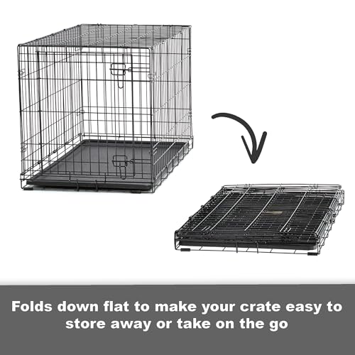 Foldable metal dog crate for easy storage