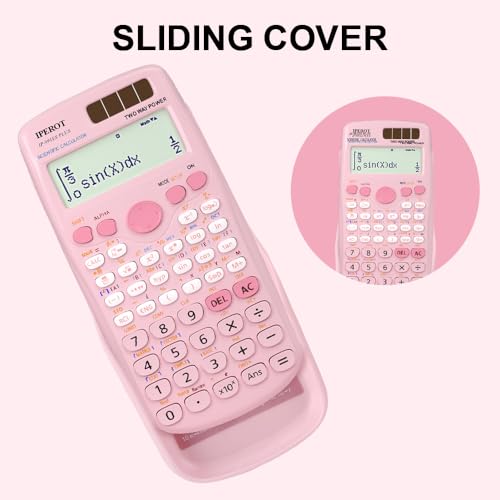 IPEROT pink scientific calculator on desk surface