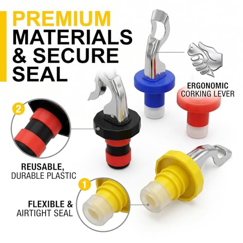 Silicone and stainless steel bottle stopper