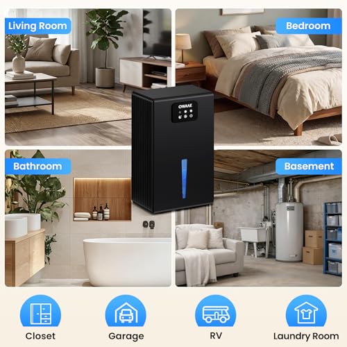 OWAAE Dehumidifier with 7-color LED lighting