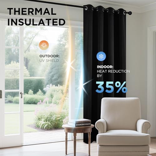 Blackout curtains installed on a window