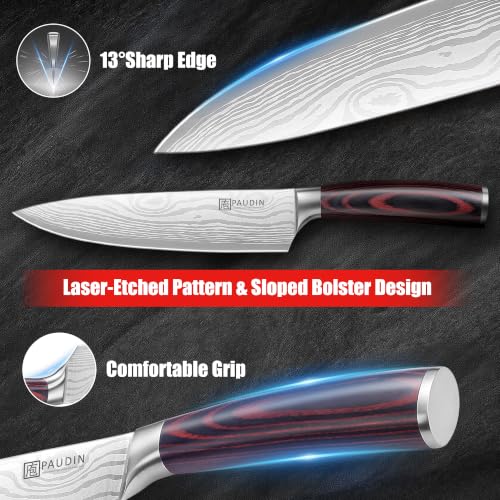 PAUDIN chef knife inside its gift box packaging