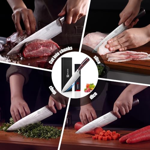 The knife handle showing balance and design
