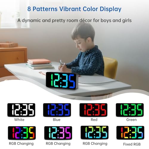 Side profile of DreamSky bedside alarm clock