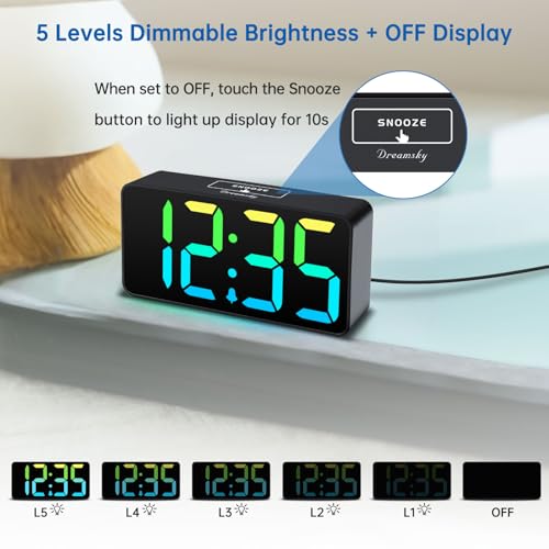 Close up of DreamSky clock control buttons