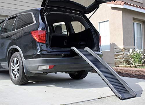 PawStep ramp stored in a vehicle trunk