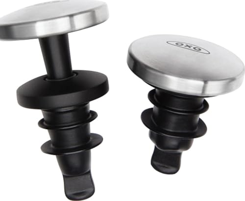 OXO Steel Leakproof Expanding Wine Stopper 2-Pack