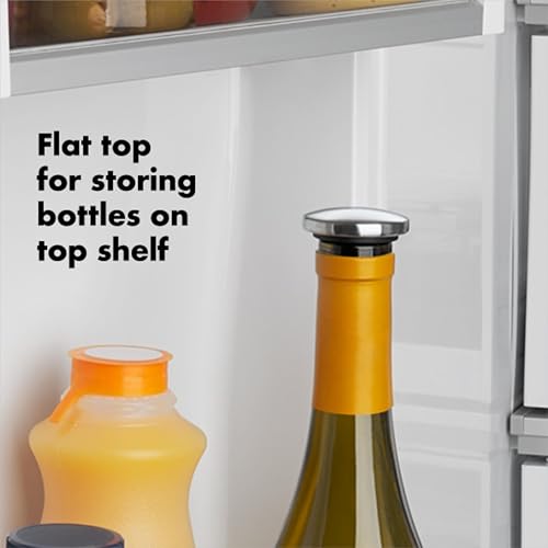 Wine bottle stored horizontally with OXO stopper