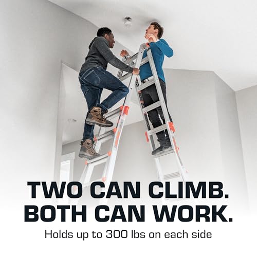 Staircase ladder setup