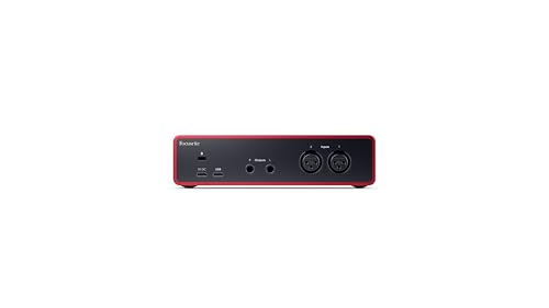Scarlett 2i2 4th Gen close up of preamps