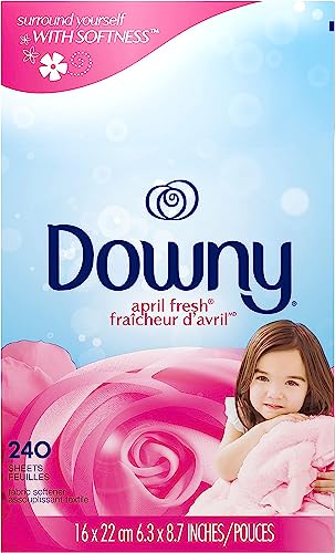 Stack of 240 count Downy laundry dryer sheets