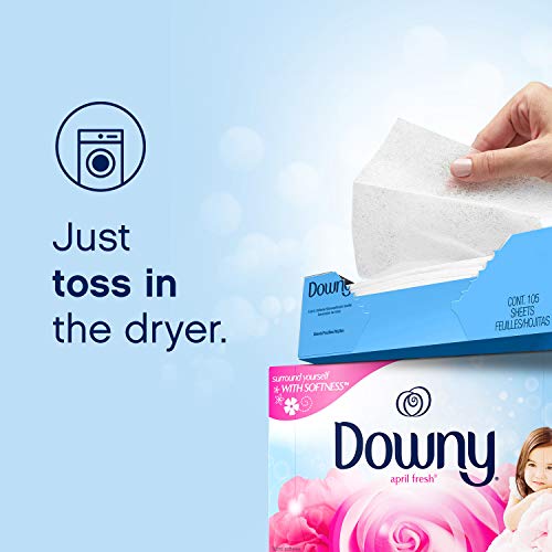 Back view of Downy Fabric Softener Dryer Sheets container