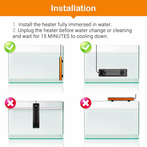 Hygger heater installed in a fish tank