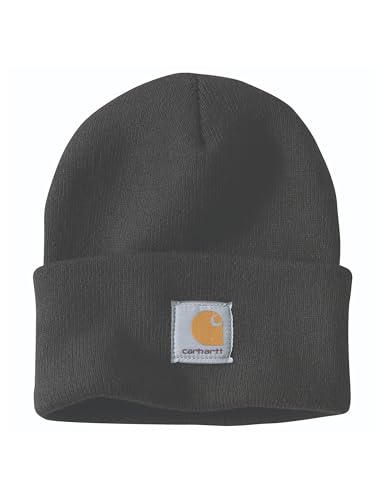 Carhartt Mens Knit Cuffed Beanie Hat black front view