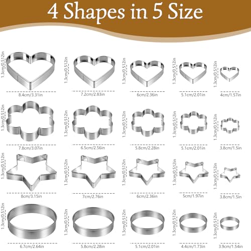 Stainless steel heart shaped cutters