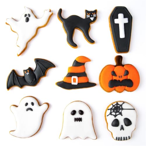Full collection of 9 unique Halloween cookie cutter shapes