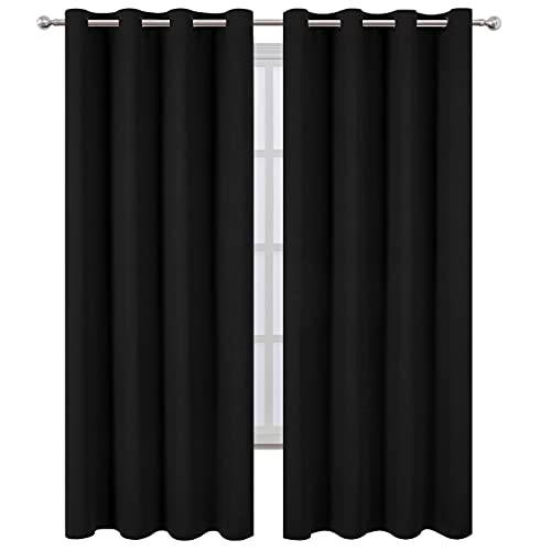 Set of two black curtain panels